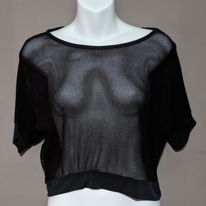 Black Mesh Crop Top